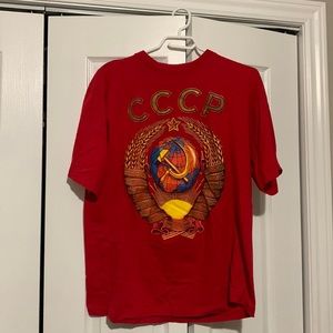 Vintage Soviet Union CCCP T shirt Red size XL Thrifted